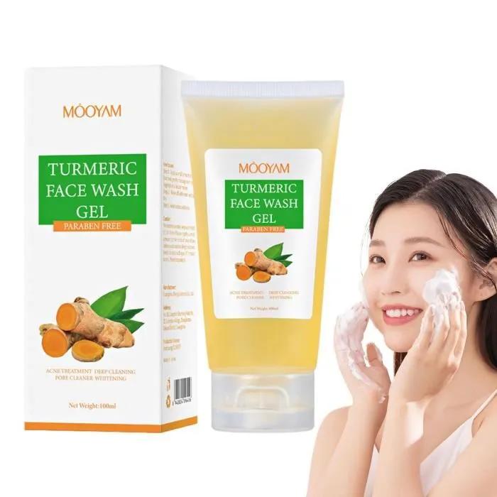 Gel Nettoyant Visage au Curcuma - Peau Éclatante & Sans Imperfections