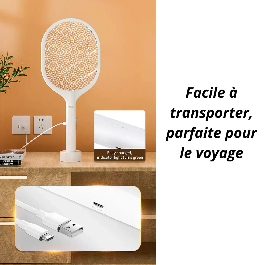 ⚡ Raquette Electrique Anti-Moustiques 2-en-1 – Dormez enfin en paix 😴