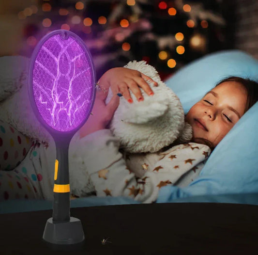⚡ Raquette Electrique Anti-Moustiques 2-en-1 – Dormez enfin en paix 😴