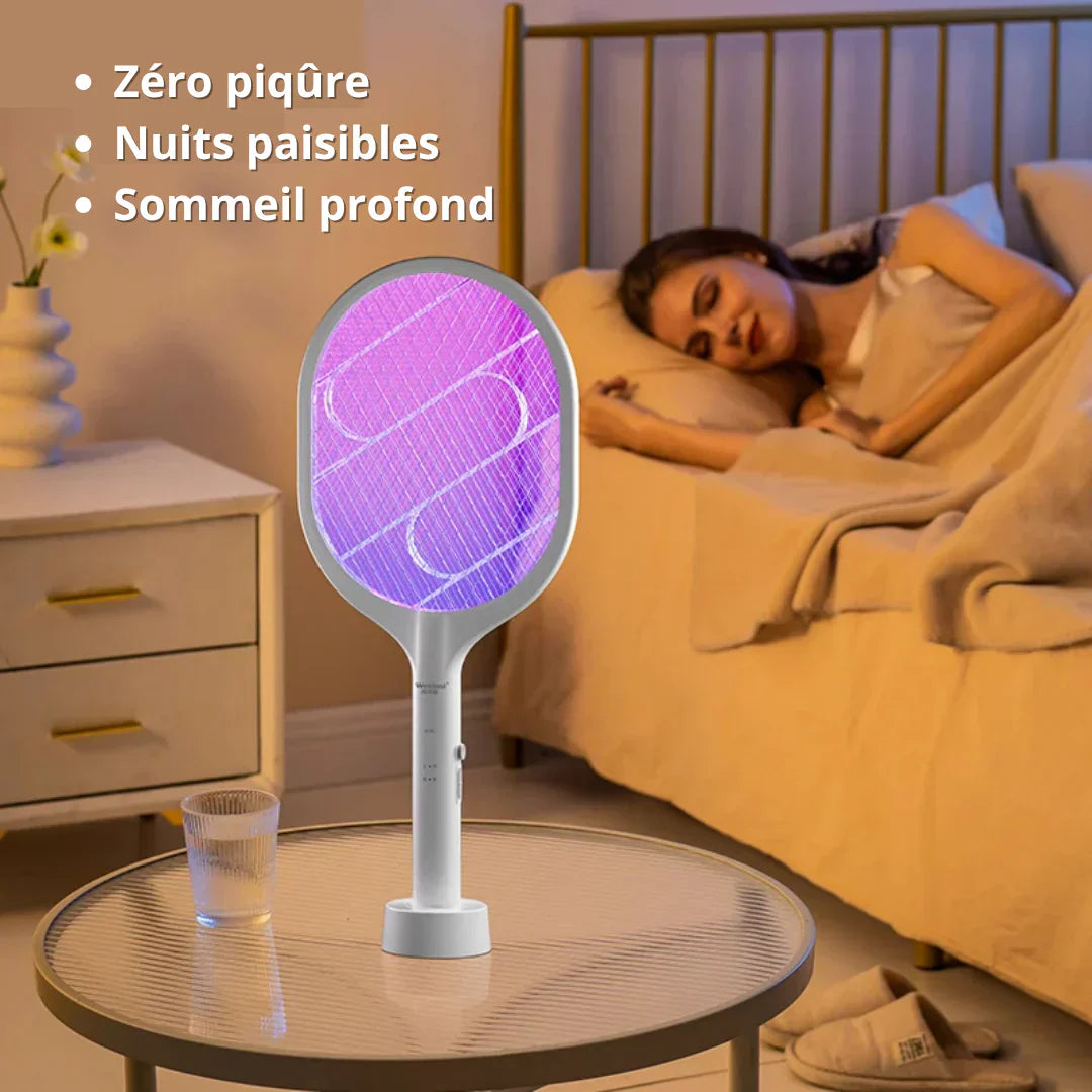 ⚡ Raquette Electrique Anti-Moustiques 2-en-1 – Dormez enfin en paix 😴